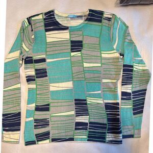 Women's J McLaughlin Lightweight Crewneck Sweater‎ Size M Cotton/Modal B…